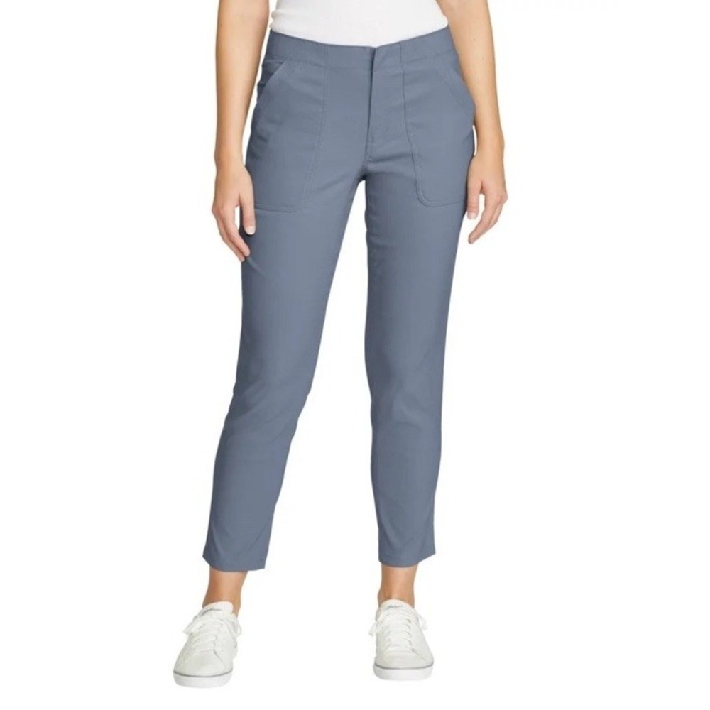 Eddie Bauer Horizon Straight Ankle Pants Blue Hiking Trail Outdoor Women 14 Flaw